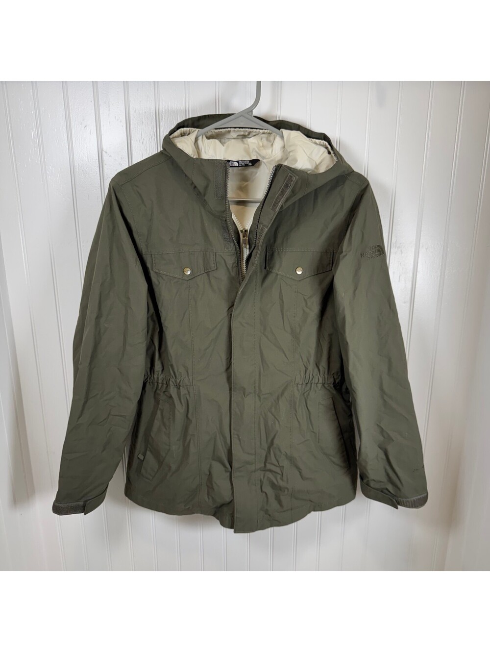 The North Face Girls XL DryVent Olive Green Hooded Double Zipper Jacket